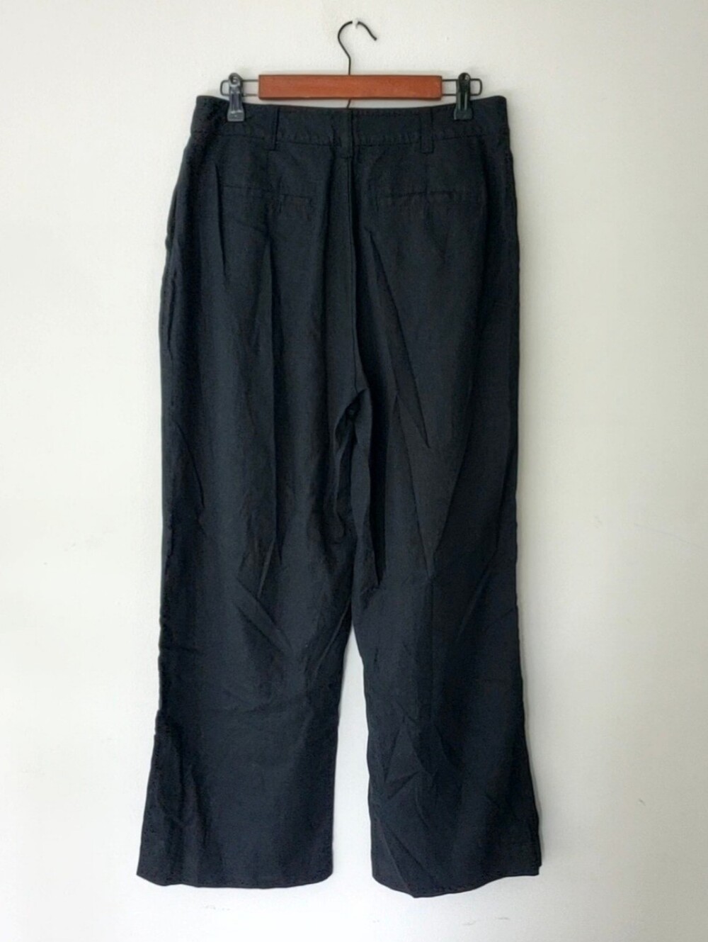GAP High Rise Drapey Linen Rayon Pleated Wide Leg Pants Black Size 10 RT$70 NWT - Picture 7 of 9